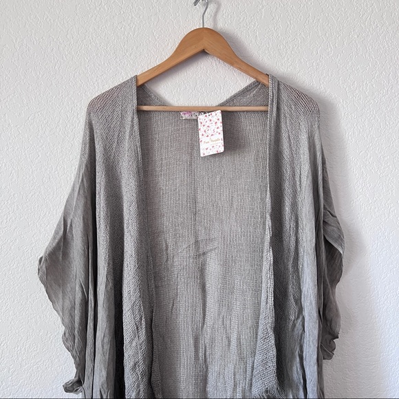 NWT Free People Lunar Grey Knit Cover Up One Size - Picture 3 of 10